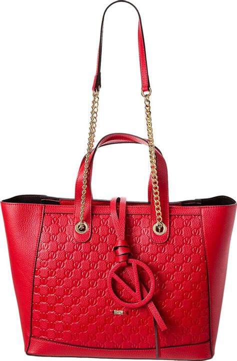 versace collection chain and medalion leather tote